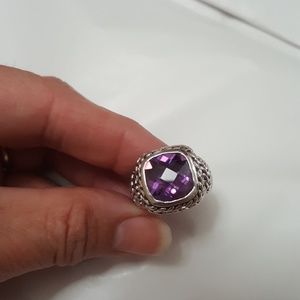 Purple Amethyst fashion ring